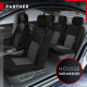 Housses de siège sur mesure pour Peugeot Partner Tepee [3 sièges séparés] (de 04/2008 à 2020)