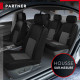 Housses de siège sur mesure pour Peugeot Partner Tepee [3 sièges séparés] (de 04/2008 à 2020)