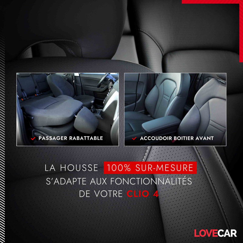 Housse siège auto Renault Clio 4 - Compatibilité Airbag, Isofix