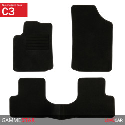 SET TAPIS CITROEN C3 III 2017-2023 TAPIS CAOUTCHOUC 3D AVANT ARRIERE BM