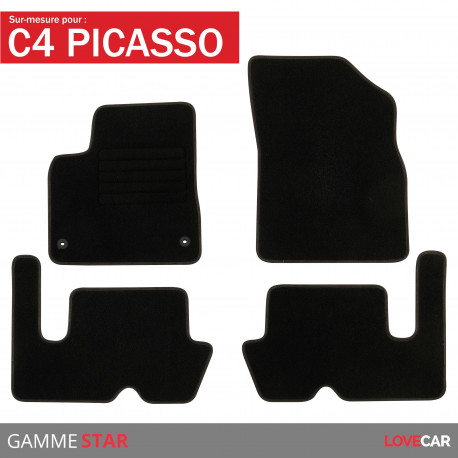 Housses de siège sur mesure pour Citroen C4 Picasso Monospace (2006-2013) -  housse siege voiture - couverture siege - Auto-Dekor - Practic - noir