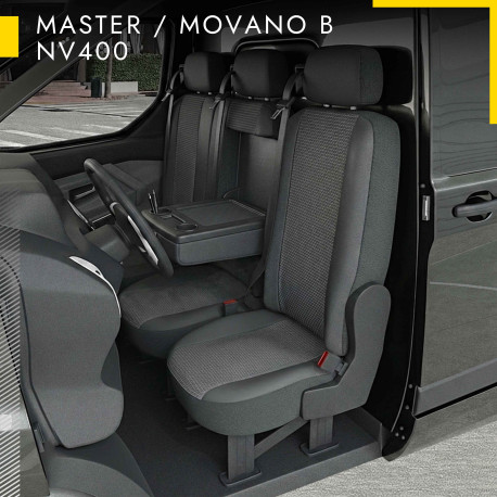 Housses Utilitaire pour Renault Master [2 dossiers, 1 Assise banquette] (de 02/2010 à 2020)