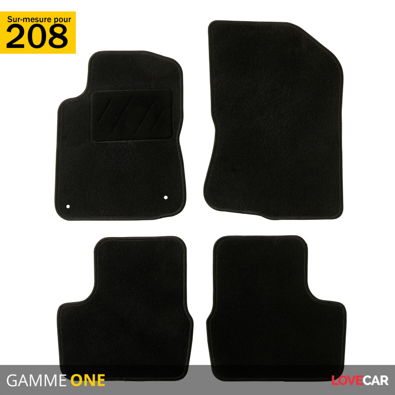 Ensemble de tapis de voiture 4 pcs pour Peugeot 208