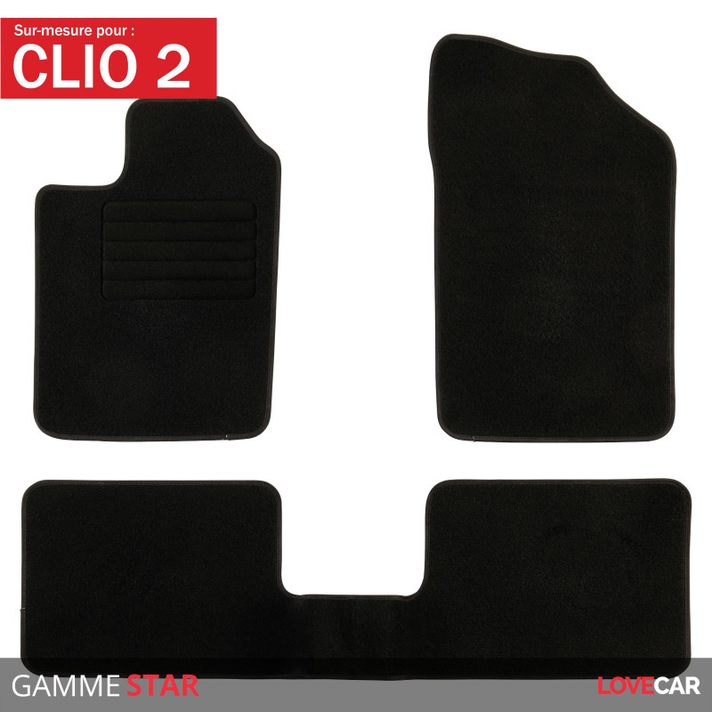 JEU DE 4 TAPIS SUR MESURE RENAULT CLIO 2 de 06/2001 à 08/2005