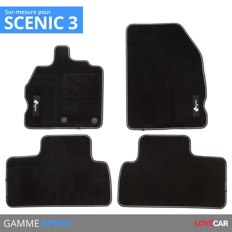 Tapis de Sol Avant Arriere Sur mesure Renault Scenic 3 et Grand Scenic 3