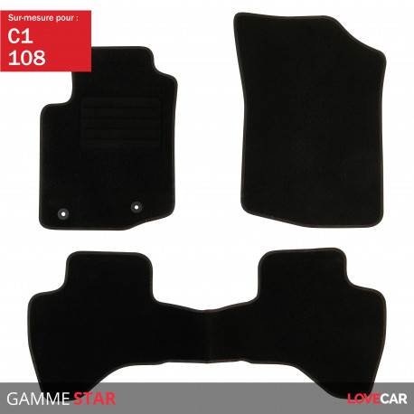 Protège-capot sur mesure pour Peugeot 108 2014- - Noir AutoStyle