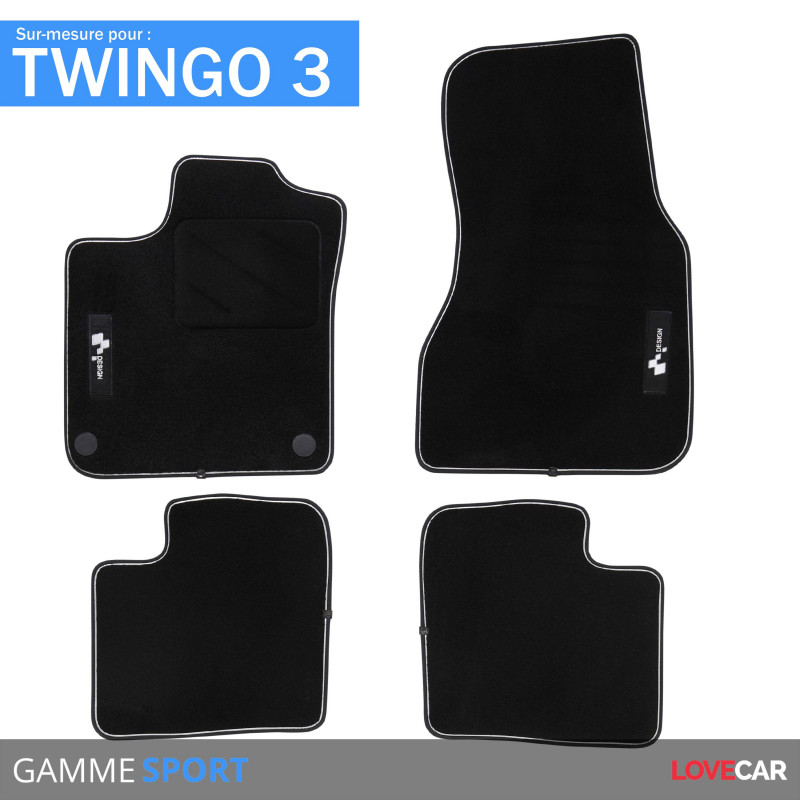 Tapis de voiture caoutchouc pour Renault Twingo 2014