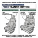 Housses Utilitaire pour Ford Transit Custom (de 04/2014 à 2020)