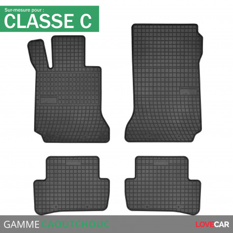 Tapis sur mesure caoutchouc pour MERCEDES CLASSE C (de 04/2007 à 02/2014)