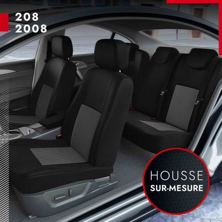 Housses de siège voiture sur mesure pour Peugeot 208 (de 10/2019 à 2020)