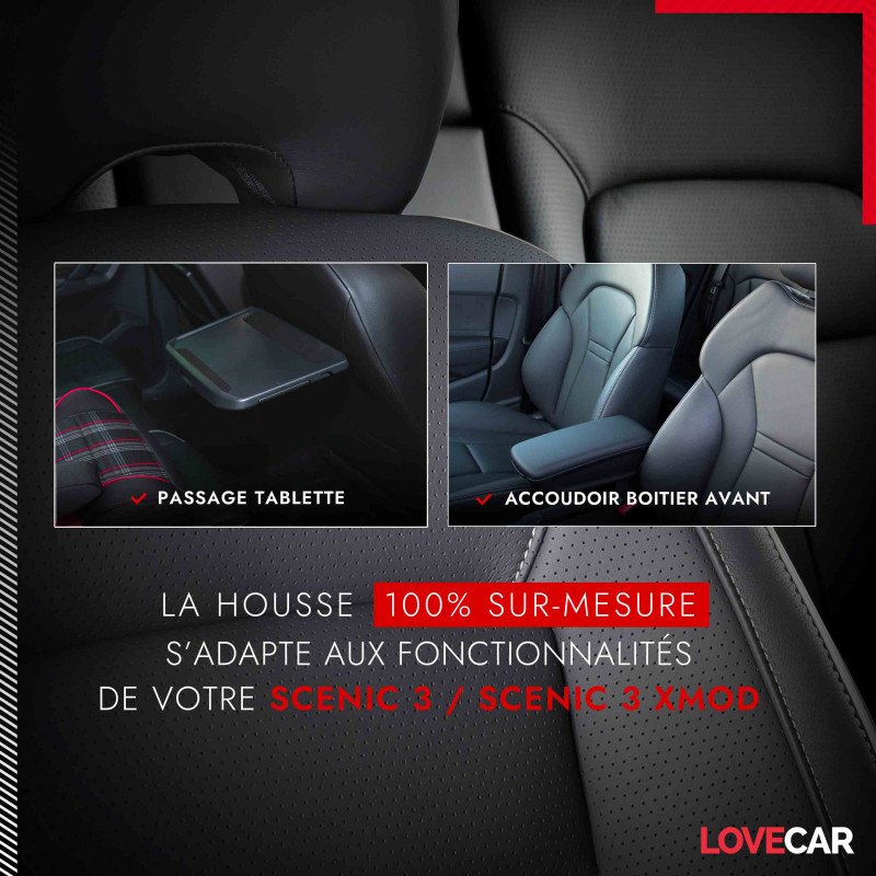 Housse siège auto Peugeot 206 - Compatible Airbag, Isofix - Lovecar