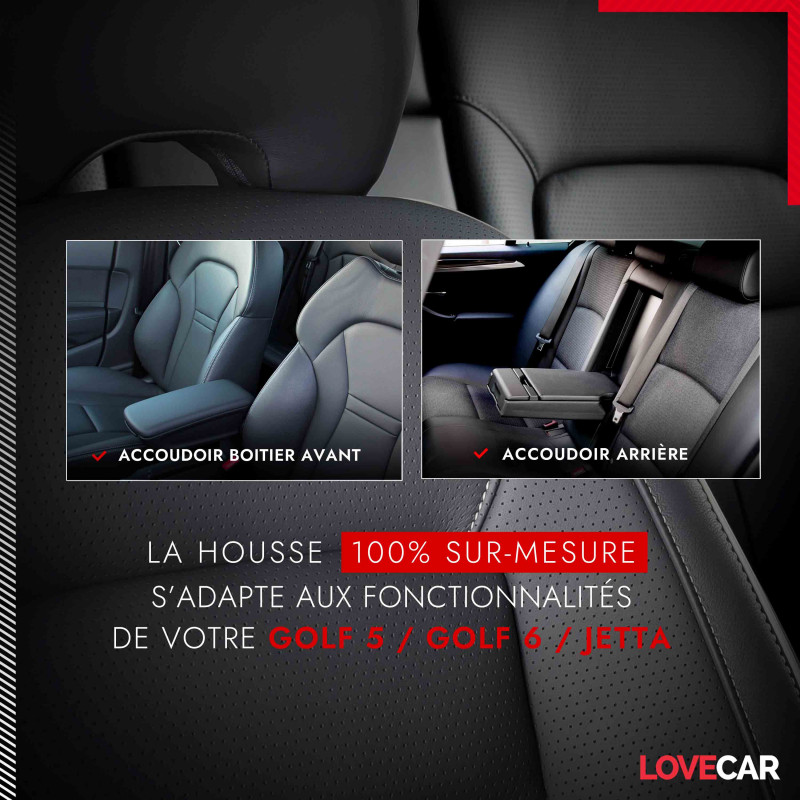 Housse siège auto Volkswagen GOLF 6 - Compatible Airbag, Isofix - Lovecar