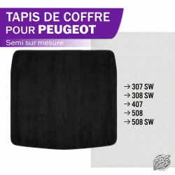 Tapis semi sur mesure coffre Peugeot Berline T2